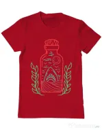 Tricou ADLER barbat Shark in a bottle Rosu