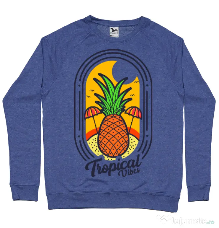 Bluza ADLER barbat Tropical vibes Albastru melanj