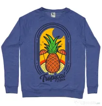 Bluza ADLER barbat Tropical vibes Albastru melanj
