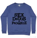 Bluza ADLER barbat Sex, drugs si pacanele Albastru melanj