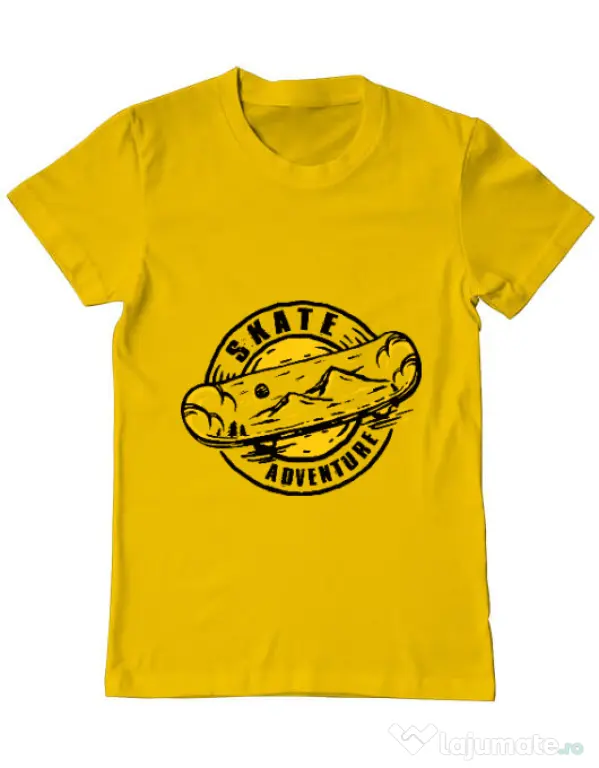 Tricou ADLER barbat Skate adventure Galben