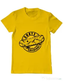 Tricou ADLER barbat Skate adventure Galben