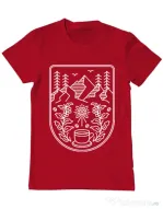 Tricou ADLER barbat Natural coffee Rosu
