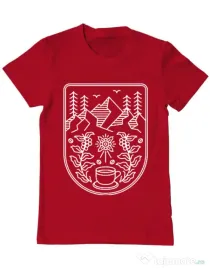 Tricou ADLER barbat Natural coffee Rosu