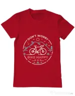Tricou ADLER barbat Don't worry bike happy Rosu