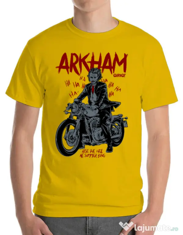 Tricou ADLER barbat Arkham garage Galben