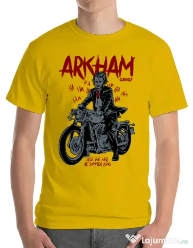 Tricou ADLER barbat Arkham garage Galben