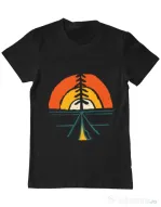 Tricou ADLER barbat Camp and sunset Negru