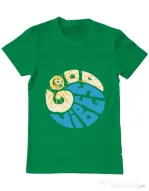 Tricou ADLER barbat Good vibes and wave Verde mediu