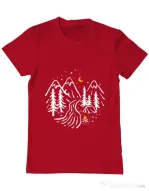 Tricou ADLER barbat Night camping Rosu