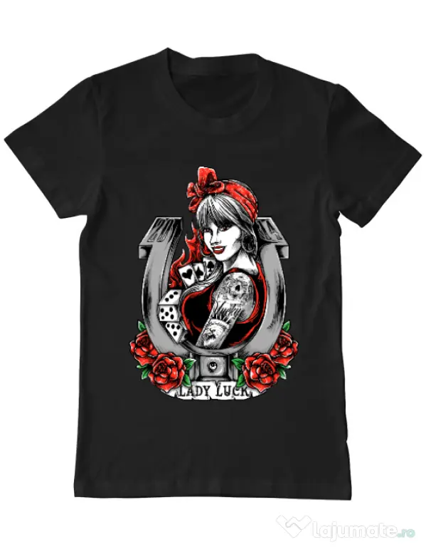 Tricou ADLER barbat Lady luck Negru