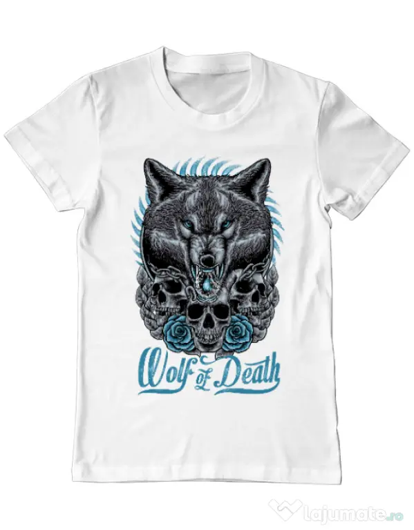 Tricou ADLER barbat Wolf of death Alb