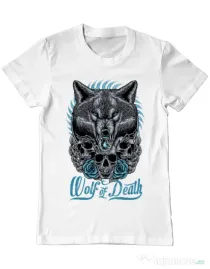Tricou ADLER barbat Wolf of death Alb