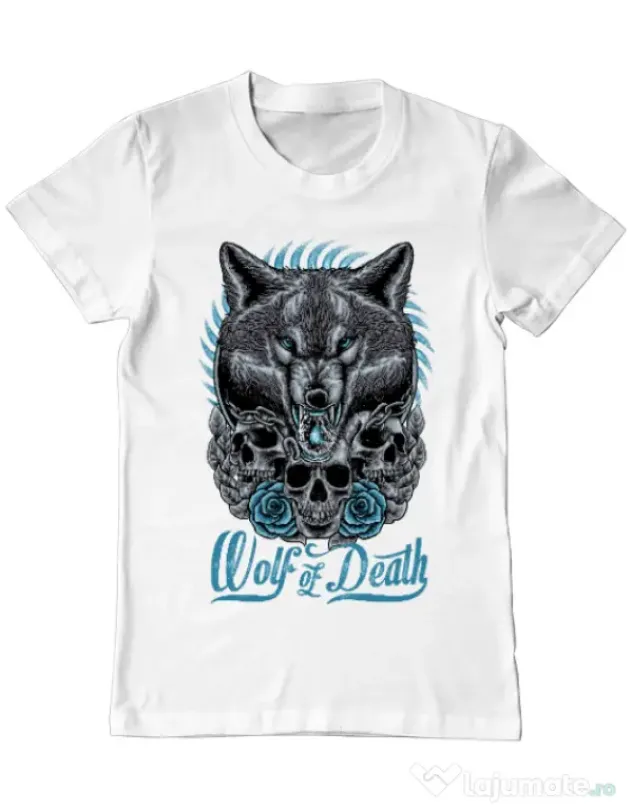 Tricou ADLER barbat Wolf of death Alb