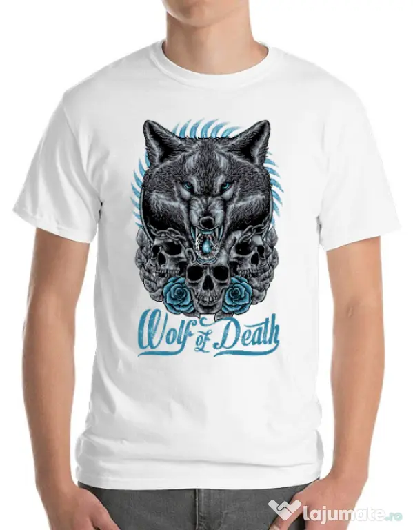 Tricou ADLER barbat Wolf of death Alb