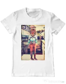 Tricou ADLER barbat Tiger head Alb