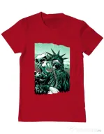 Tricou ADLER barbat Save the liberty Rosu