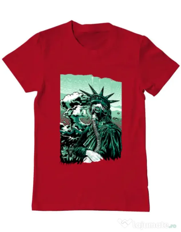 Tricou ADLER barbat Save the liberty Rosu
