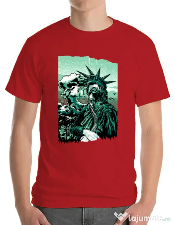 Tricou ADLER barbat Save the liberty Rosu