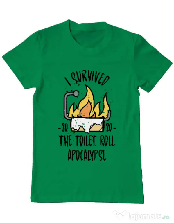 Tricou ADLER barbat Toilet roll apocalypse Verde mediu