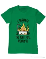 Tricou ADLER barbat Toilet roll apocalypse Verde mediu