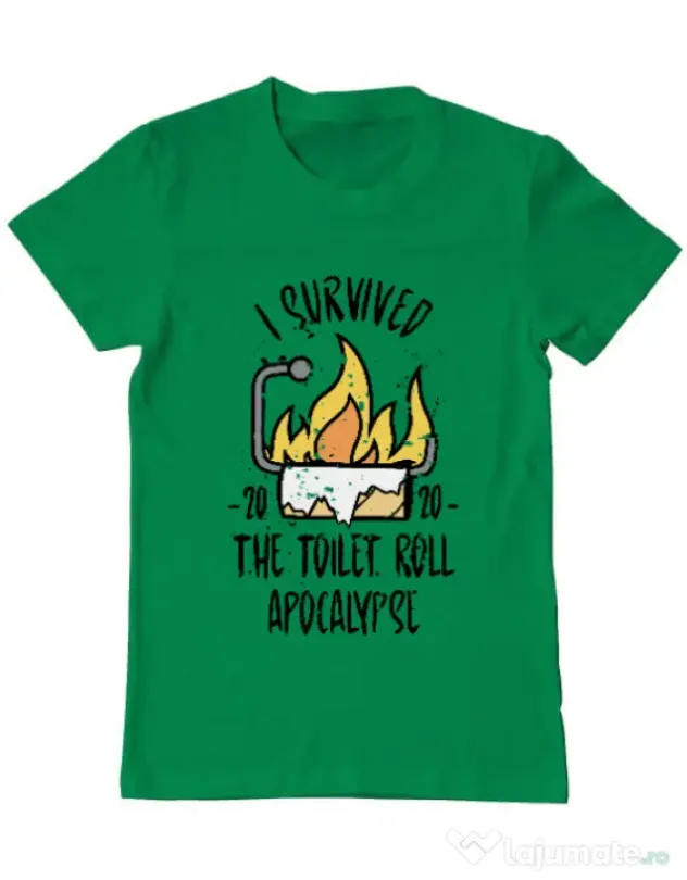Tricou ADLER barbat Toilet roll apocalypse Verde mediu