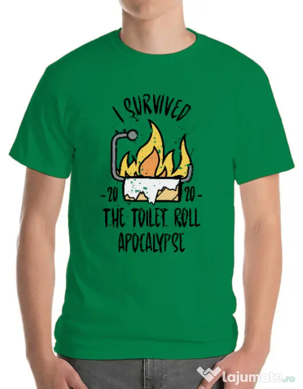 Tricou ADLER barbat Toilet roll apocalypse Verde mediu