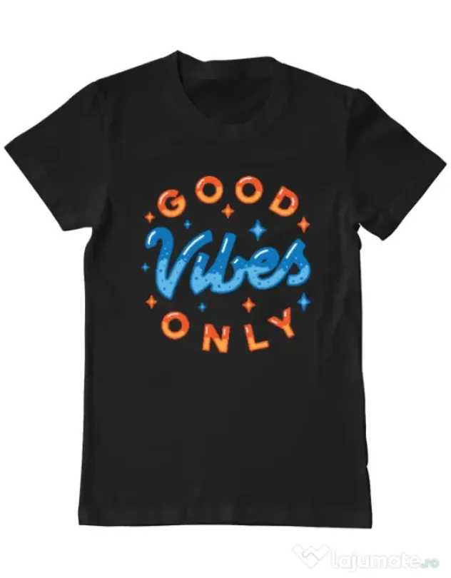 Tricou ADLER barbat Good vibes only Negru