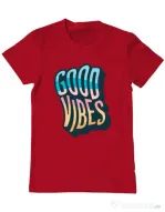 Tricou ADLER barbat Good vibes Rosu