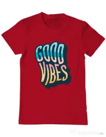 Tricou ADLER barbat Good vibes Rosu