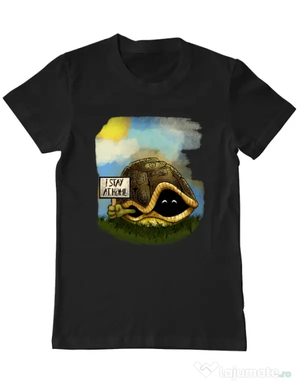 Tricou ADLER barbat I stay home Negru