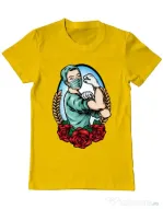 Tricou ADLER barbat Rockabilly Nurse Galben