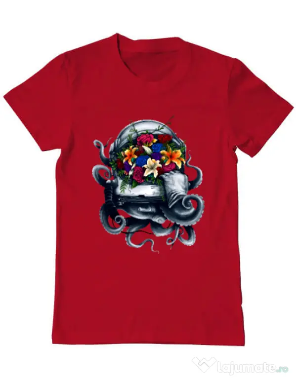 Tricou ADLER barbat Space bloom Rosu
