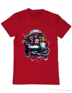 Tricou ADLER barbat Space bloom Rosu