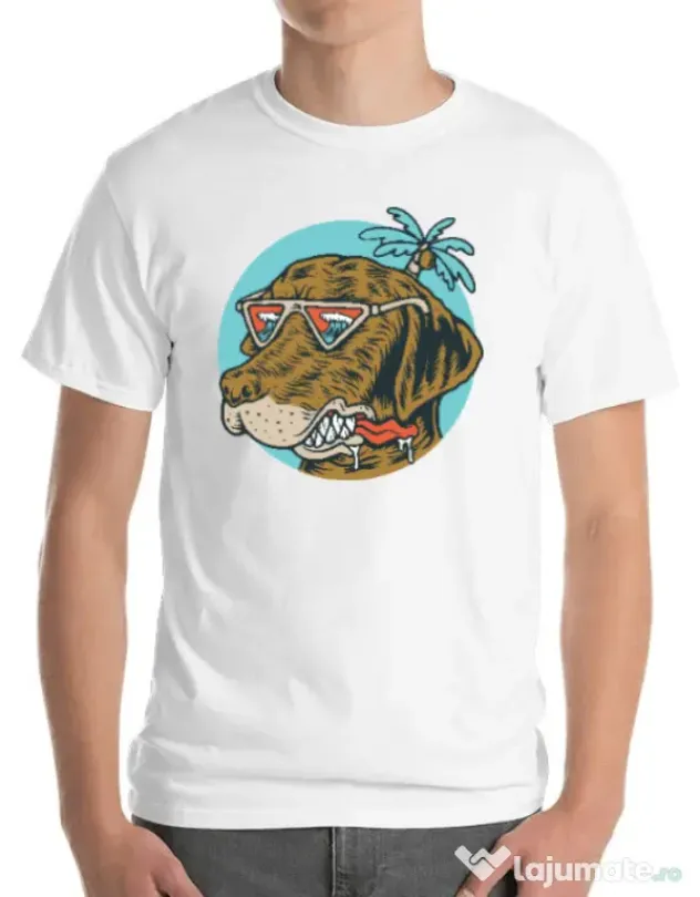 Tricou ADLER barbat Chill dog Alb