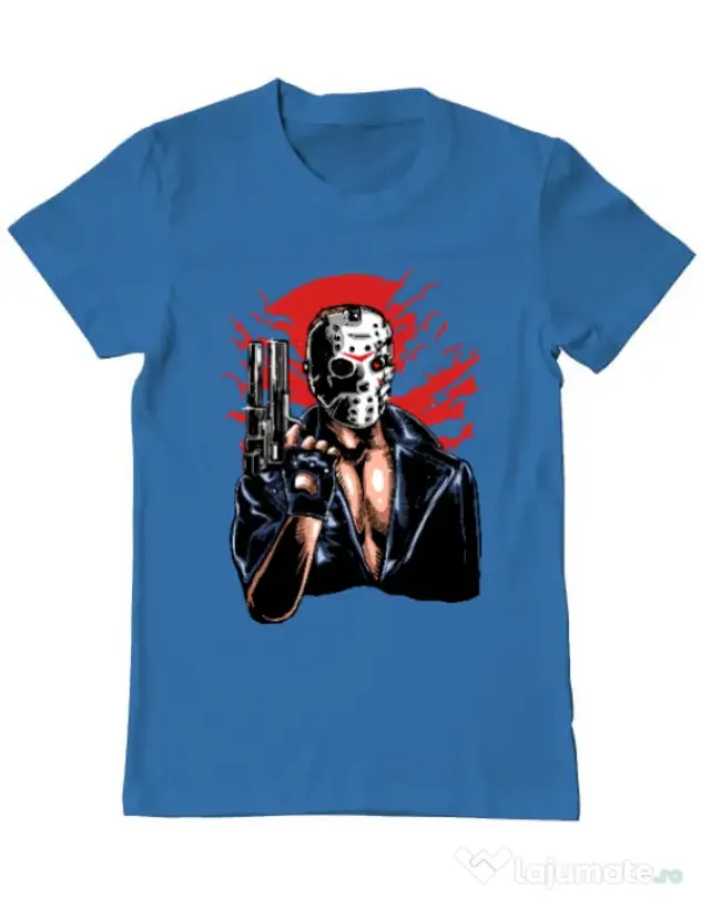 Tricou ADLER barbat Jason will be back Albastru azuriu