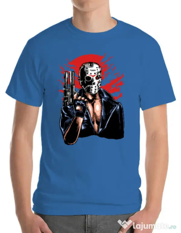 Tricou ADLER barbat Jason will be back Albastru azuriu