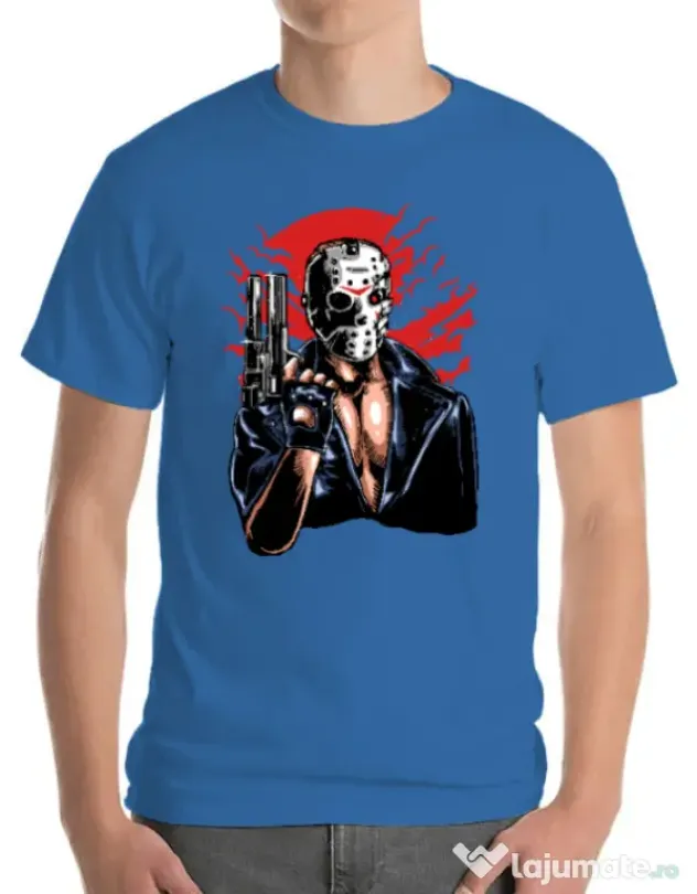 Tricou ADLER barbat Jason will be back Albastru azuriu