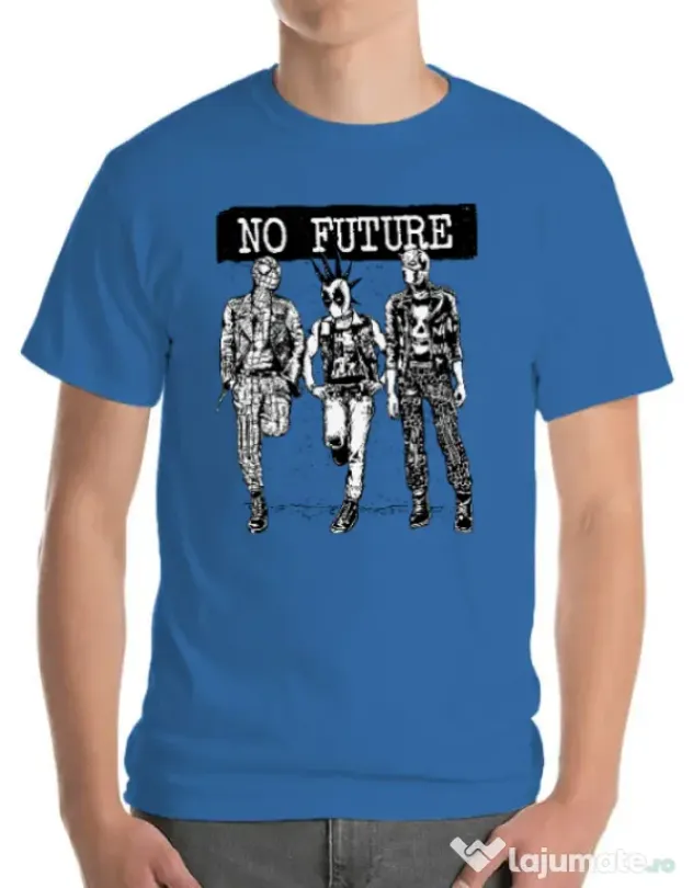 Tricou ADLER barbat No future Albastru azuriu