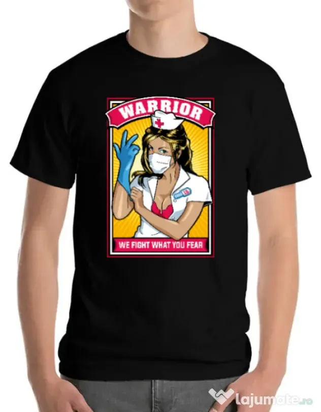 Tricou ADLER barbat Fight what we fear Negru