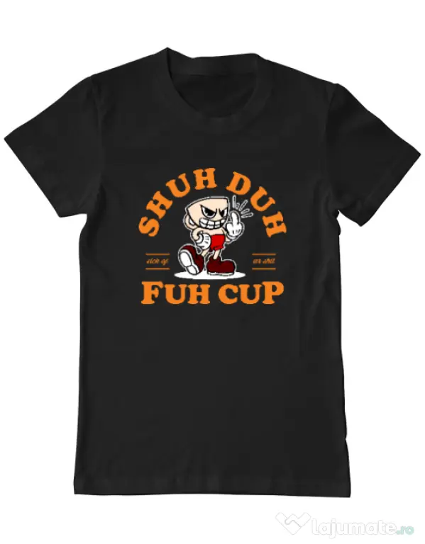 Tricou ADLER barbat Shut the fuh cup Negru