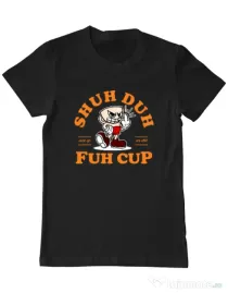 Tricou ADLER barbat Shut the fuh cup Negru
