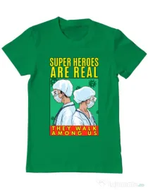 Tricou ADLER barbat Real super heroes Verde mediu