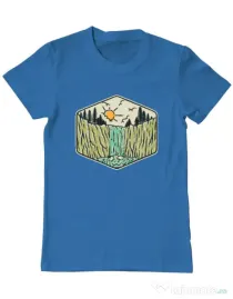 Tricou ADLER barbat Beauty waterfall Albastru azuriu