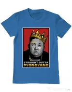 Tricou ADLER barbat Straight outta Pyongyang Albastru azuriu