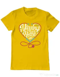 Tricou ADLER barbat Work of heart Galben