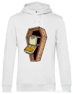 Hoodie barbat cu gluga Horror pizza Alb