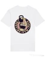 Tricou STANLEY STELLA barbat Resting gym face Alb