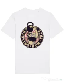 Tricou STANLEY STELLA barbat Resting gym face Alb