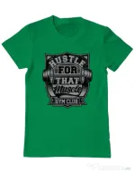 Tricou ADLER barbat Hustle for that muscle Verde mediu